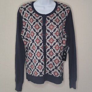 NWT, New with Tags, YAL button-up sweater top, size Large